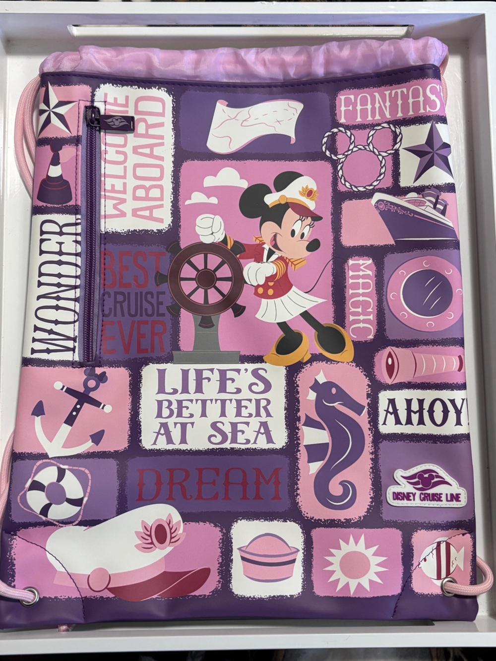 Disney Cruise Line Wonder Backpack Pink Purple Life’s Better at Sea DCL